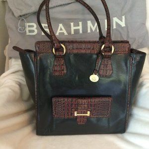 Brahmin Kelsey Black Tuscan Tote Shoulder Handbag